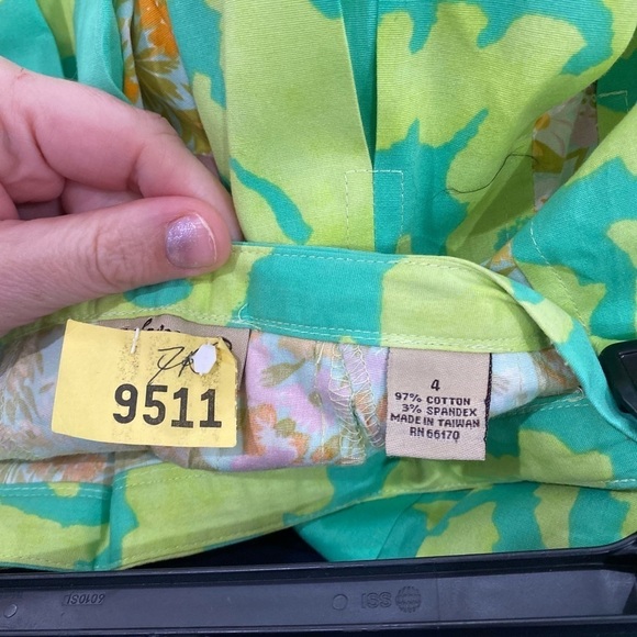 Anthropologie Elevenses Floral Skirt Green Pink 4 - Picture 5 of 5